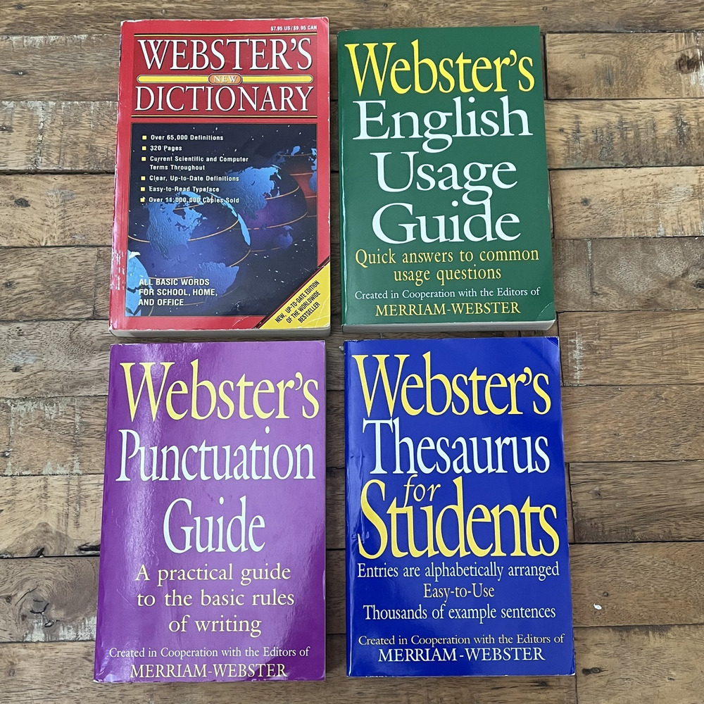 Webster's Dictionary's Thesaurus Punctuation & English Usage Book Lot of 4